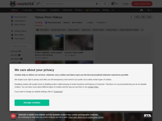 xHamster Taboo